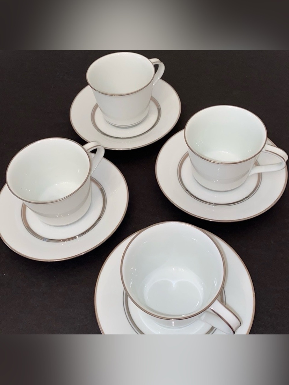 Noritake Galaxy 6527 China Cup & Saucer Set of Four (4) Vintage
